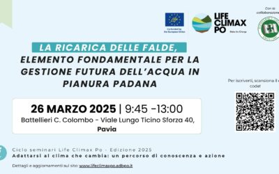 SAVE THE DATE: La ricarica delle falde – Seminario per la PA a Pavia, 26 marzo 2025