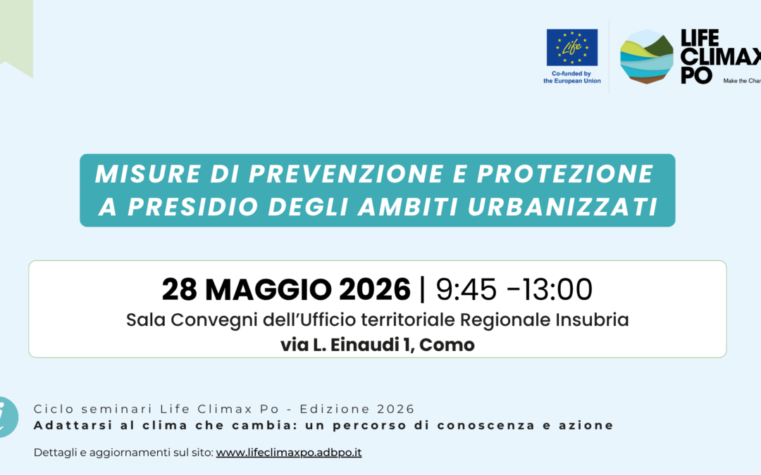 Save the date | 28 maggio 2026, Como: “Misure di prevenzione e protezione a presidio degli ambiti urbanizzati”